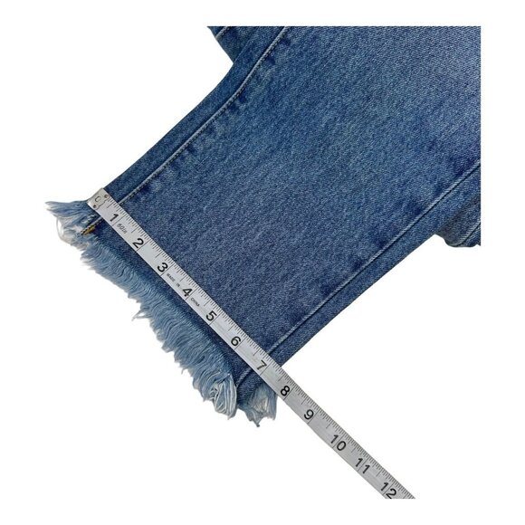 CARMAR Women SZ 26 Distressed Denim Jean High Rise-Straight leg-Raw Hem- Blue - Picture 10 of 10